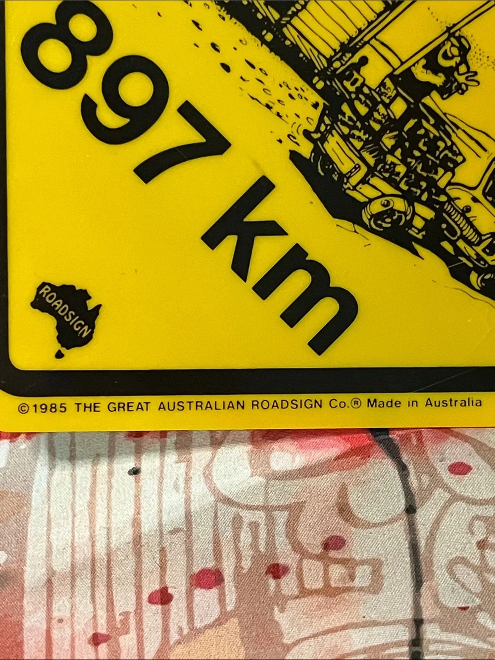 Yellow Road Sign Wall Decor - Retro Bar Graphic